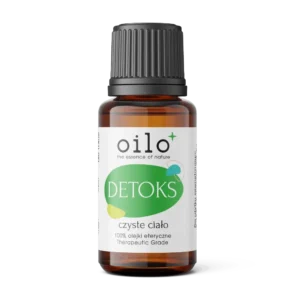 DETOKS- mieszanka olejków — butelka z przodu, etykieta