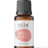 Olejek z palo santo — butelka z oznaczeniami certyfikatów na etykiecie
