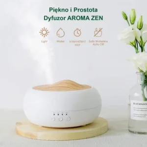 Dyfuzor ultradźwiękowy AROMA ZEN — butelka z przodu, etykieta