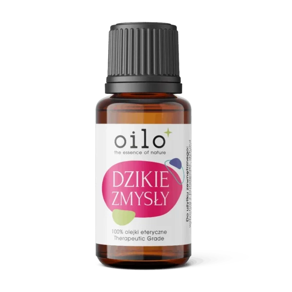 Dzikie Zmysły — butelka z przodu, etykieta
