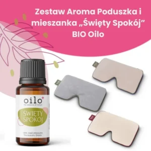 ŚWIĘTY SPOKÓJ — zestaw: poduszka lawendowa (3 kolory) + olejek eteryczny