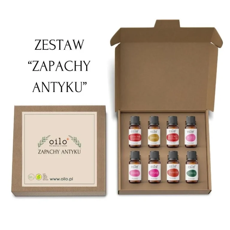 ZAPACHY ANTYKU — zestaw otwarty i zamknięte pudełko