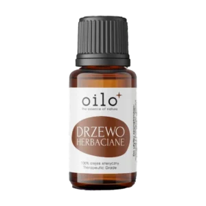 Olejek z drzewa herbacianego — butelka z przodu, etykieta