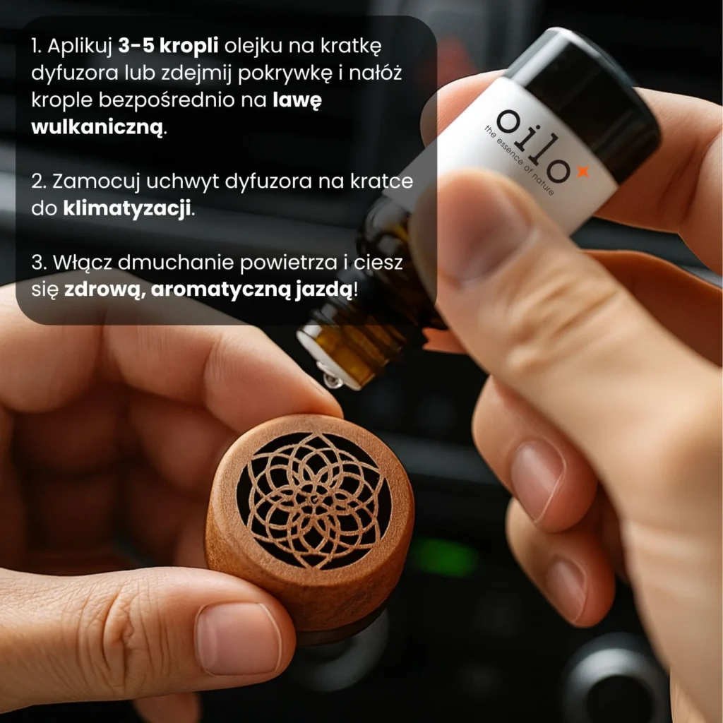 Dyfuzor aromaterapeutyczny do samochodu DREWNO + LAWA — zdjęcie produktu